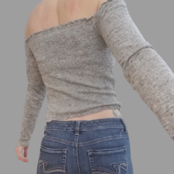 Hollister off the shoulder ribbed midi shirt - Picture 2 of 3